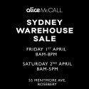 alice McCALL Sydney Warehouse Sale
