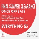 Everything $5 Only at the Corfu Warehouse Sale