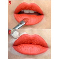 (5.) Reapply lipstick with a brush (6.) Hide any mistakes with concealer