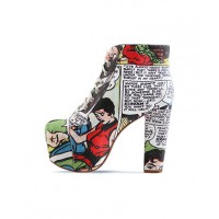 From eye-catching tees to killer platform kicks, comic art emblazoned fashion is equal parts quirky and cool. Jeffery Campbell + Black Milk Lita Fab ‘Sick of Men’ Shoes, USD$199.95 from Solestruck. http://blackmilkclothing.com/collections/shoes/products/l