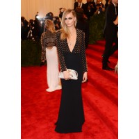Punk: British supermodel Cara Delevingne in a killer spiked Burberry gown, at the 2013 Met Gala in New York. http://www.becauseiamfabulous.com/2013/05/cara-delevingne-wearing-burberry-2013-met-gala/