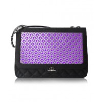 Poupee Couture Black and Purple Quilted Shoulder Bag from Boticca, USD$265. http://boticca.com/poupeecouture/black-and-purple-quilted-shoulderbag/7219/