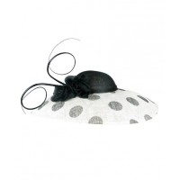 Fiona by Fiona Powell Racewear Hat (FF476) in Ivory/Black Spot. sales@kasmodesign.com.au