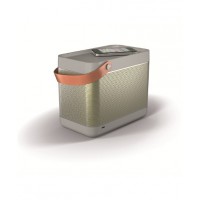 B&O PLAY Beolit 12 AirPlay Speaker by Bang & Olufsen from Apple Store, $989.95. http://store.apple.com/au/product/H7355X/A/bang-and-olufsen-beolit-12-airplay-speaker?fnode=77&fs=m.tsUsage=portable