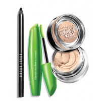 Maybelline’s Color Tattoo Metals in Barely Branded; Bobbi Brown Long-wear Eye Pencil in Black Navy & Covergirl’s Clump Crusher Mascara